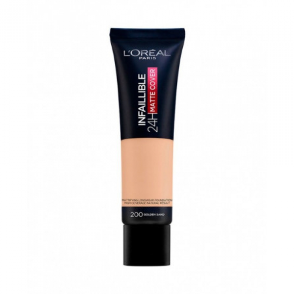 Infallible Matte Foundation Golden Sand 200 L'Oreal Paris 30ml
