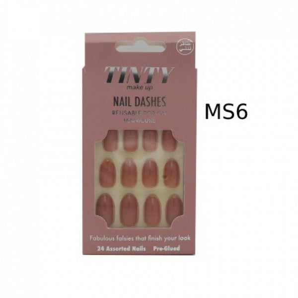 Tinty Nail Set MS6, 24-Piece Self-Adhesive Nail Extensions