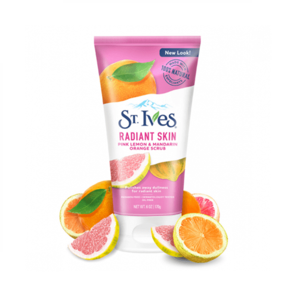 St. Ives Radiant Skin Facial Scrub, Pink Lemon and Mandarin Peel, 170g