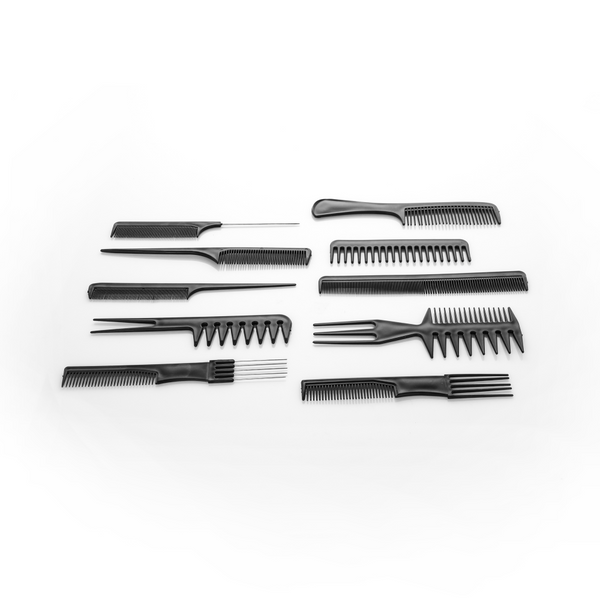 Hair Comb Set Professional Styling Tools Multi-Purpose Max Elegance 10 Pieces