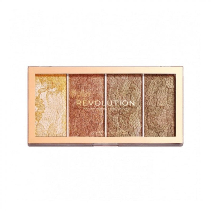 Face Highlighter Palette Illuminating Four Shades Vintage Set Revolution 12g