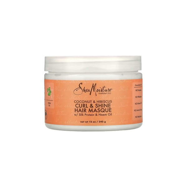 Shea Moisture Hibiscus & Coconut Hair Mask, Deep Conditioning for Curly Hair, 340g