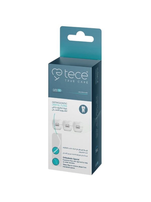 Tece Orthodontic Dental Floss with Rigid End 50 Pieces