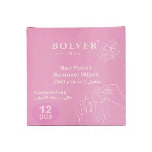 Bolver Acetone-Free Nail Polish Remover Wipes 12 Count
