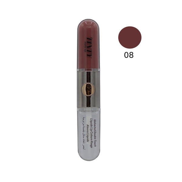 Tinty Double Touch Liquid Lipstick 08 Red, Full Coverage Lip Gloss