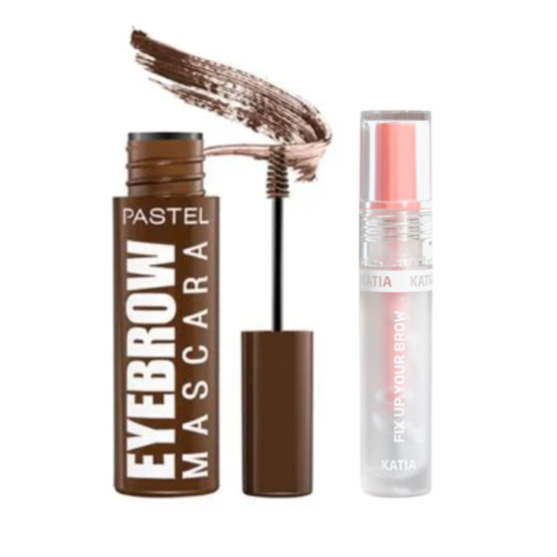 0 Eyebrow Duo Set: Light Brown Mascara + Clear Gel