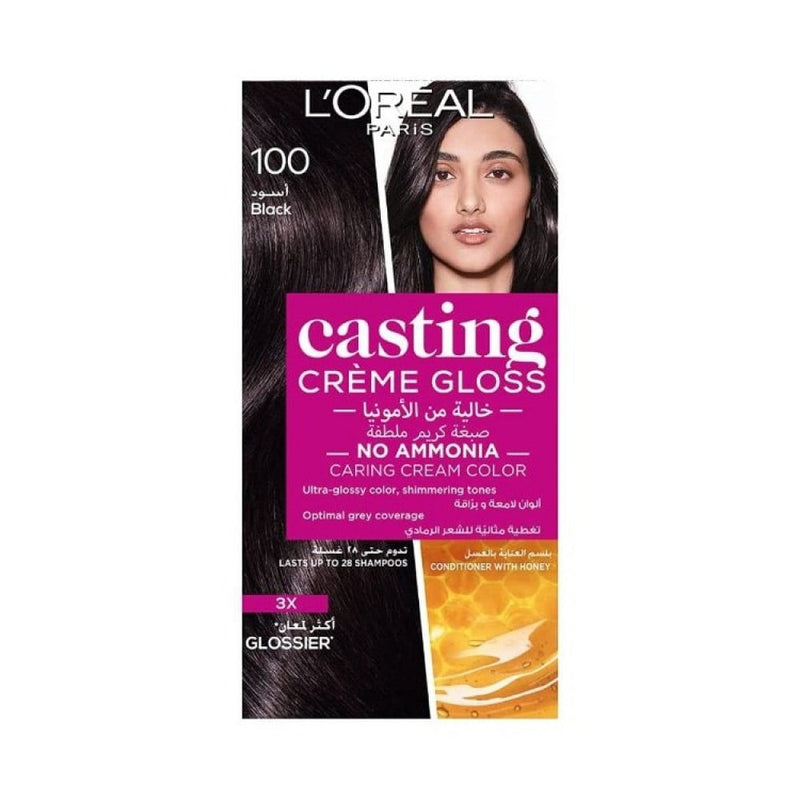 L'Oreal Paris Ammonia-Free Hair Dye, Black 100, 180ml
