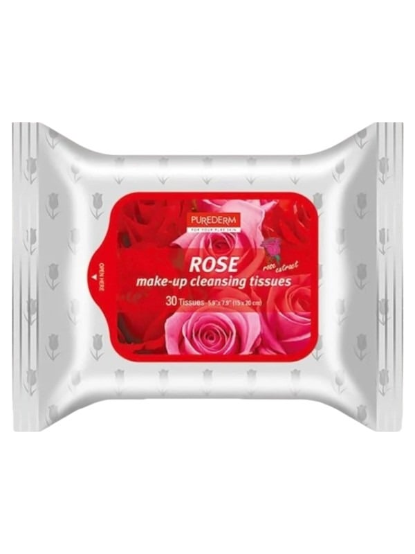 Purederm Rose Makeup Remover Towelettes - 30 Count