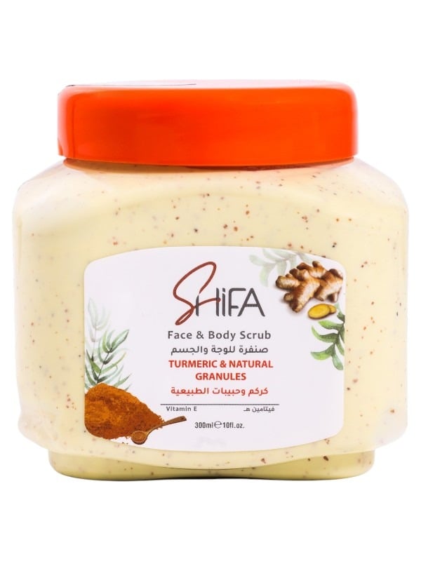 Shifa Turmeric Face & Body Scrub - Natural Granules - 300ml
