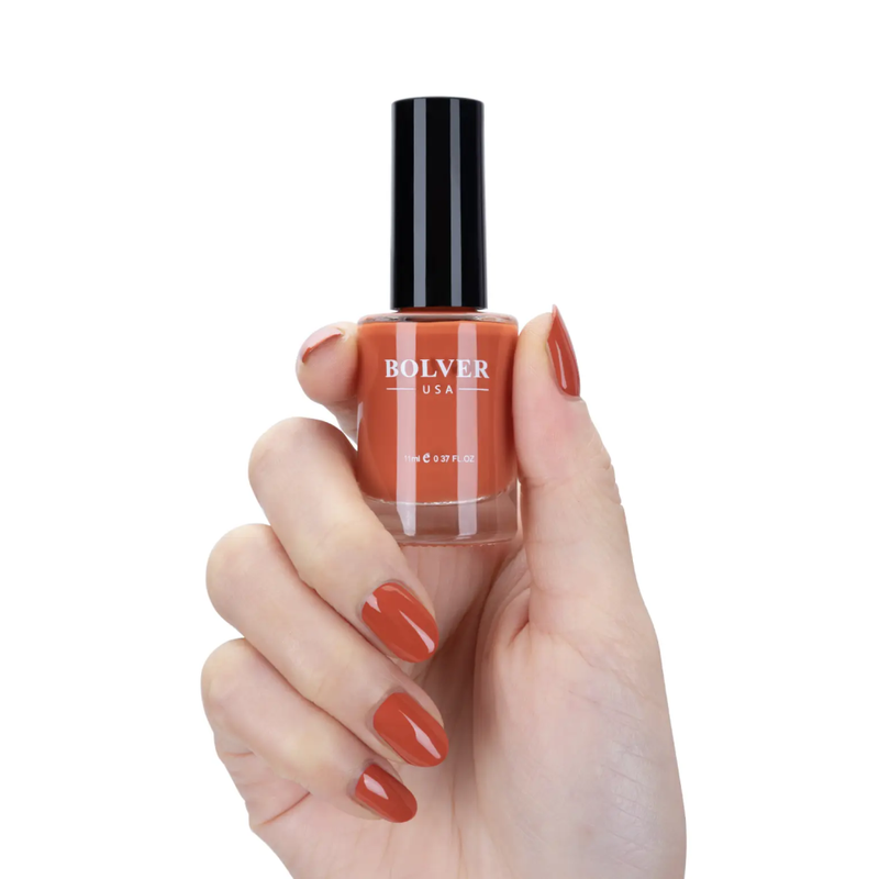 Orange Nail Polish 736 Vibrant Summer Shade High Quality Bolver 11ml