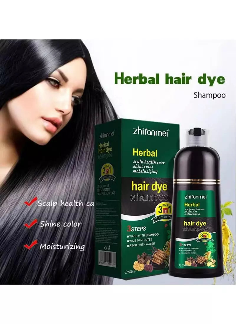 Zhiranmei Instant Hair Coloring Shampoo 3-in-1 Black