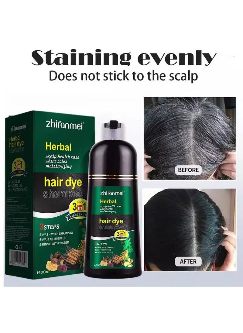 Zhiranmei Instant Hair Coloring Shampoo 3-in-1 Black