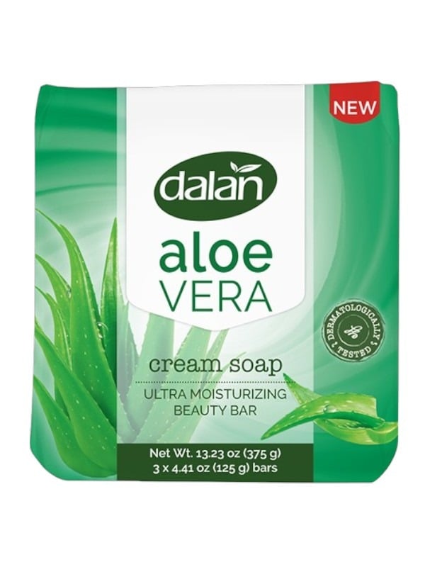 Dalan Aloe Vera Cream Soap - Soothing, Hydrating, 3 x 125 g