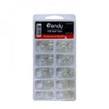Trendy Artificial Nail Set, White, 100 Pieces, Long Length