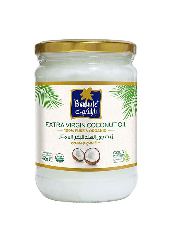 Parachute 100% Pure Organic Extra Virgin Coconut Oil for Hair, Skin & Cooking 500ml