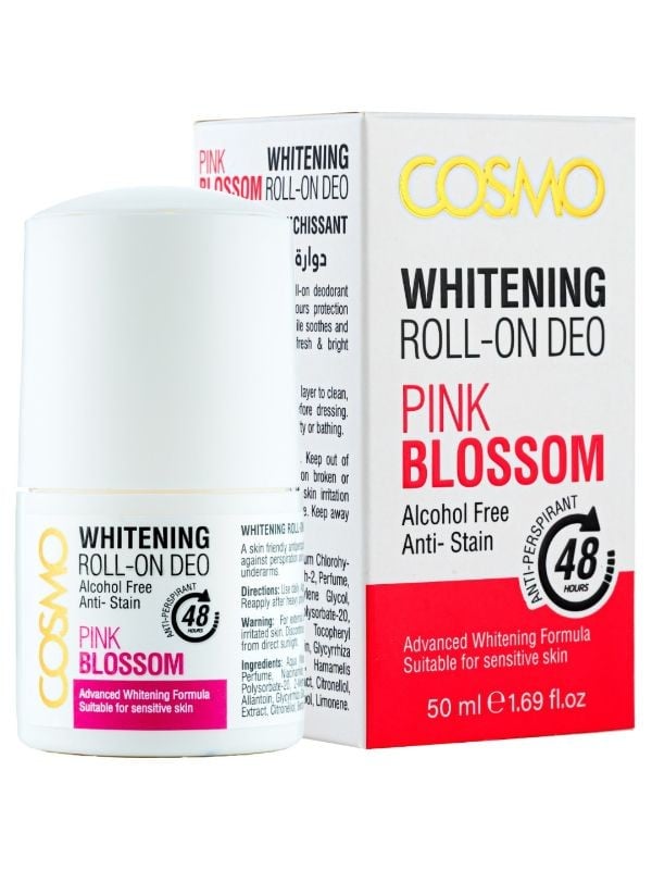 Cosmo Whitening Roll-On Deodorant - Pink Blossom Scent, 50 ml