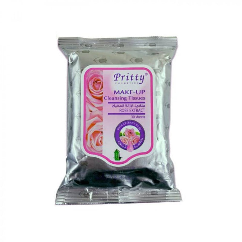 Pritty Rose Makeup Remover Cleansing Wipes, 30 Count