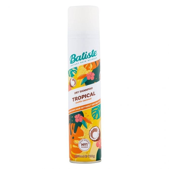Batiste Tropical Dry Shampoo with Coconut Scent - Refreshes Hair, 200 ml