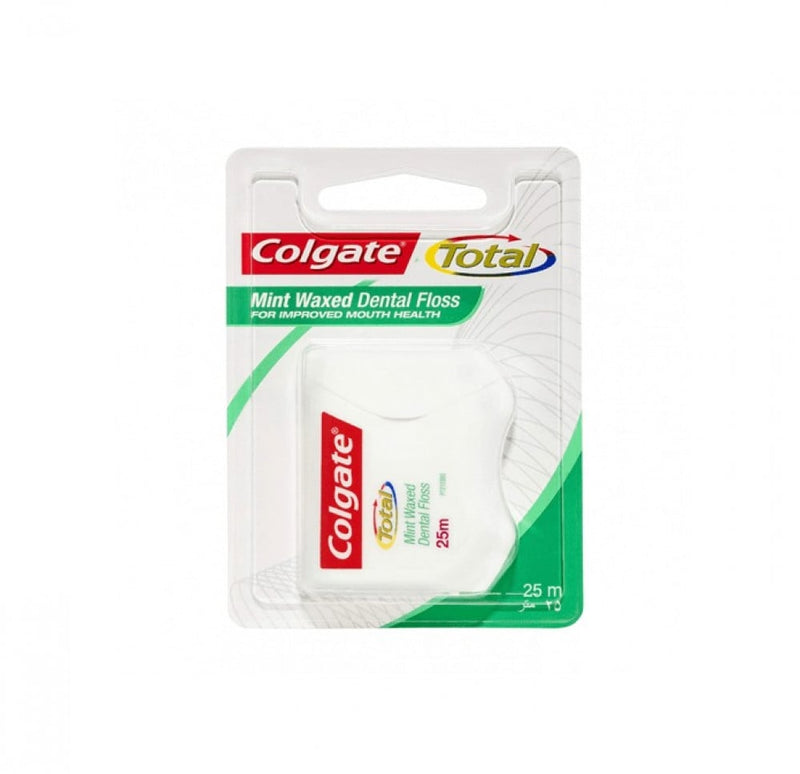 Colgate Total Waxed Dental Floss, Mint Flavor, 25 Meters