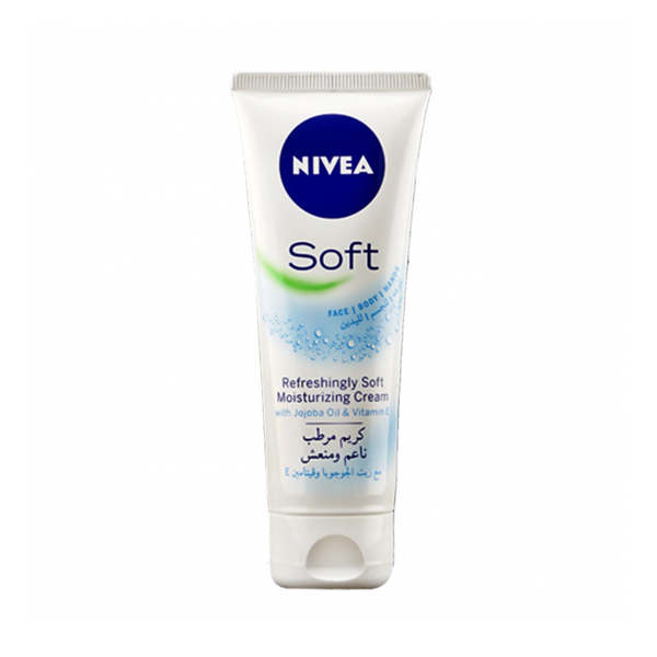 Nivea Soft Moisturizing Cream, Fast-Absorbing Face and Body Lotion, 75ml