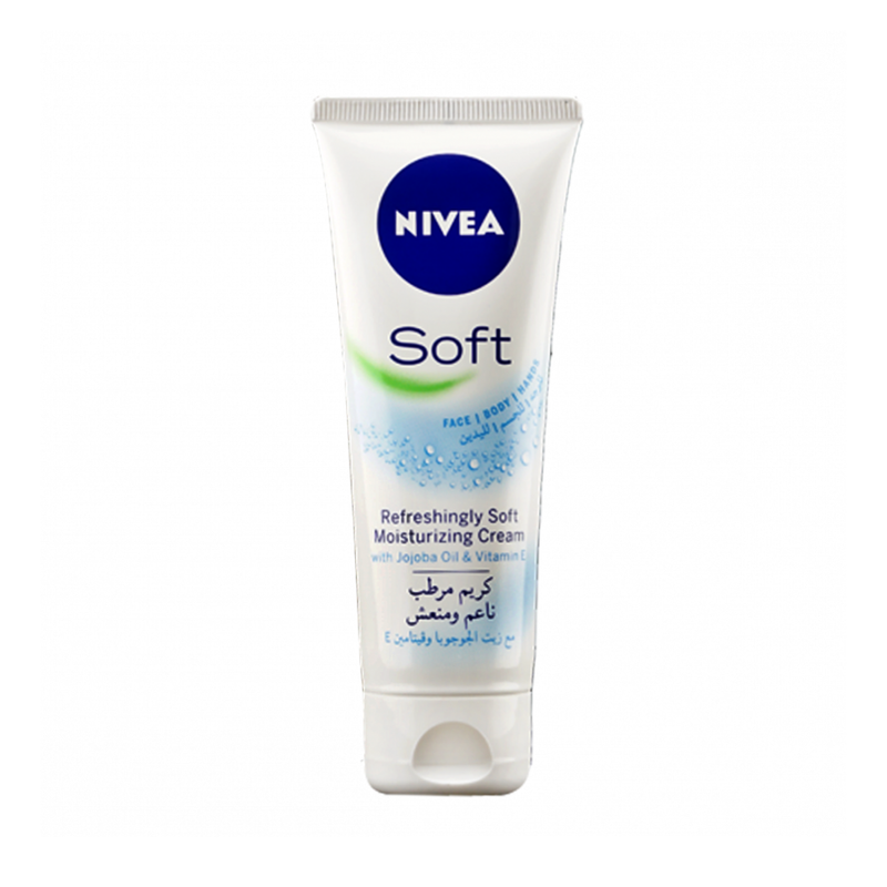 Nivea Soft Moisturizing Cream, Fast-Absorbing Face and Body Lotion, 75ml