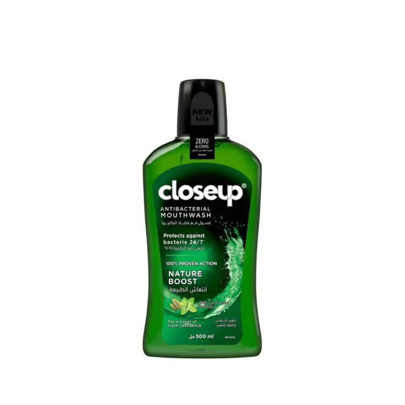 Closeup Nature Boost Antibacterial Mouthwash, 500ml, Alcohol-Free