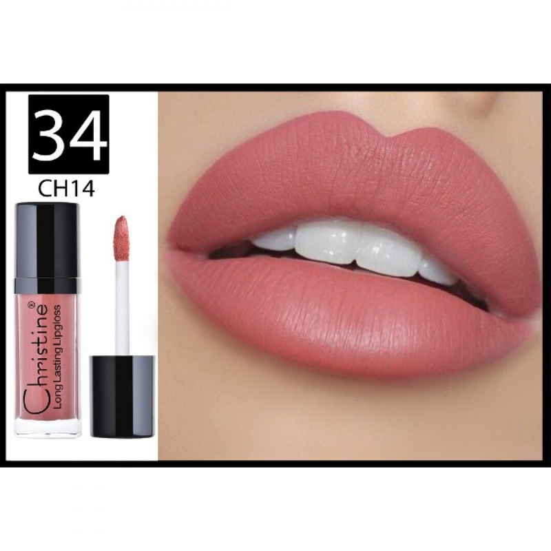 Christine Liquid Matte Lipstick No. 34 Long-Lasting Moisturizing