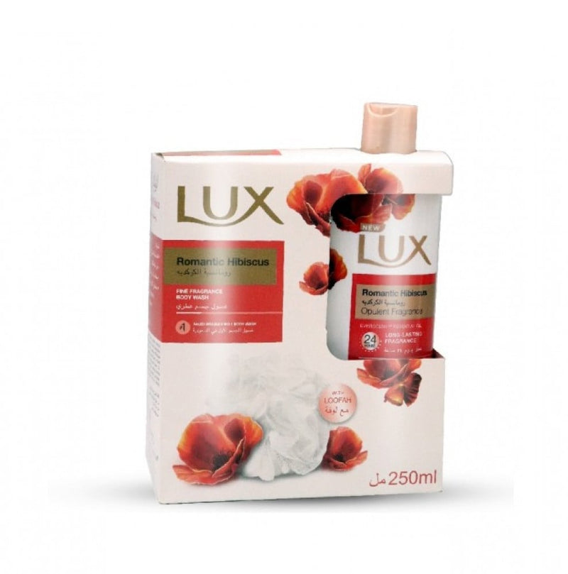 Lux Romantic Hibiscus Body Wash with Loofah 250ml
