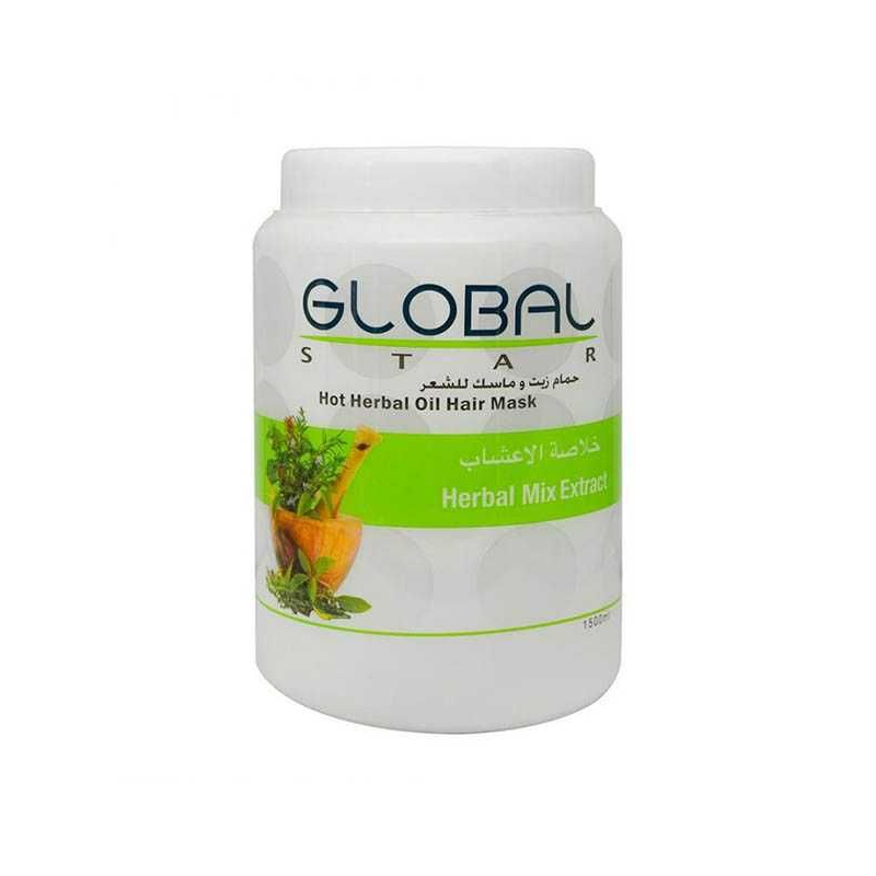 Hair Mask for Damaged Hair Herbal Oil Bath Deep Hydration Global Star 1500ml