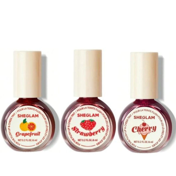 Sheglam Lip and Cheek Tint Set - Strawberry Grapefruit Cherry - 3 Pieces