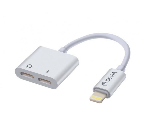 Devia 2-in-1 Lightning Adapter Splitter for Dual Charging and Audio