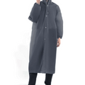 Long Raincoat Women Lightweight EVA Gray Strap Hooded Apparel 1 Piece