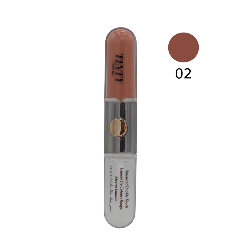 Tinty Double Touch Liquid Lipstick with Full Coverage, Shade 02