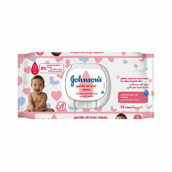 Johnson's Baby Wipes, Silk Extract, 72 Count