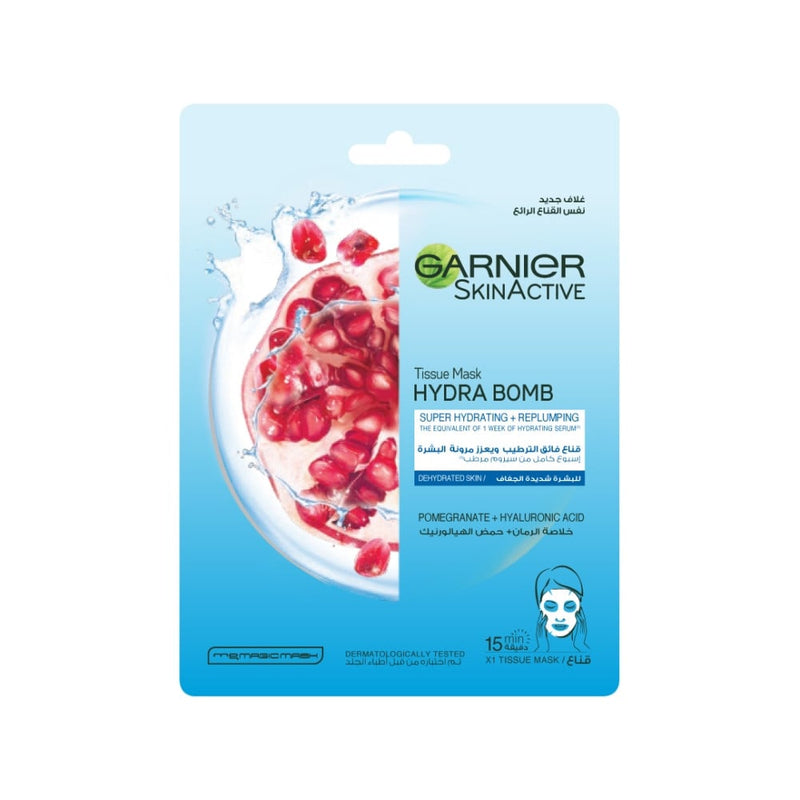 Garnier Hydra Bomb Pomegranate Face Mask, Hydrating Sheet Mask, 28g