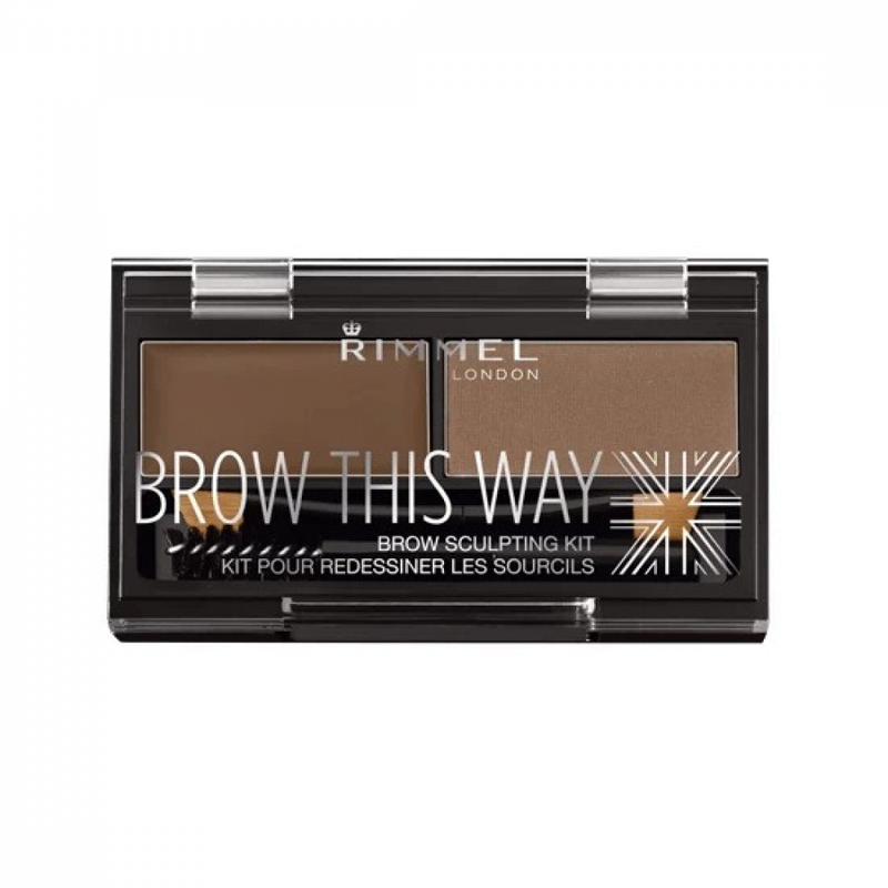 Eyebrow Powder Kit Wax and Defining Brush 002 Brown Rimmel London