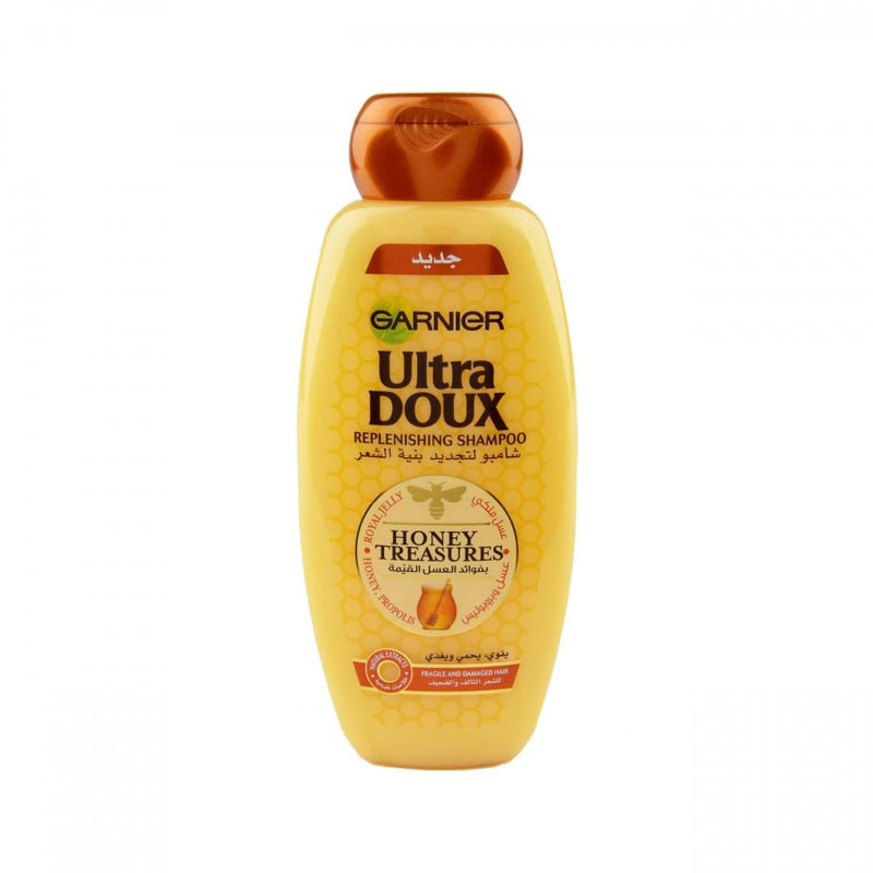 Garnier Ultra Doux Restructuring Shampoo with Castor Oil & Plant Keratin for Damaged Hair, 400ml