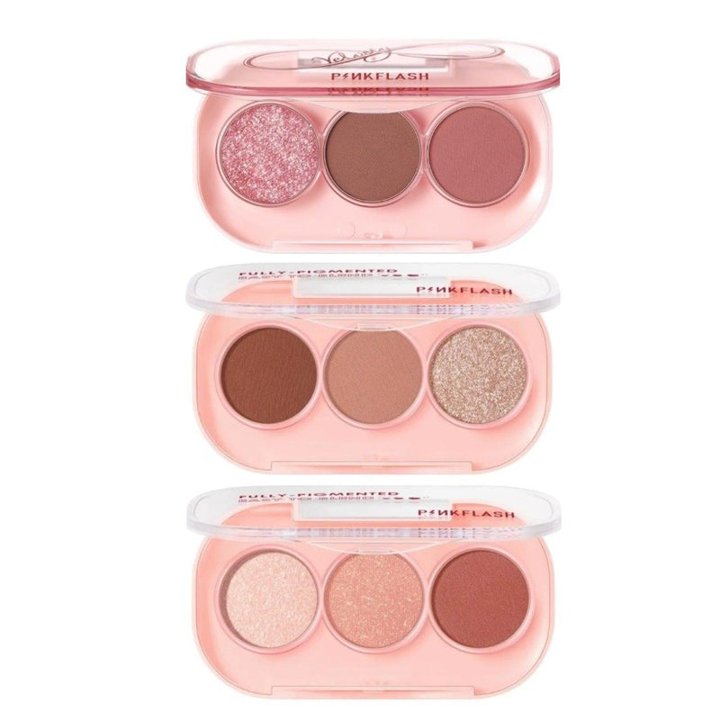 Pink Flash Triple Eyeshadow Palette Set - 3 Pieces