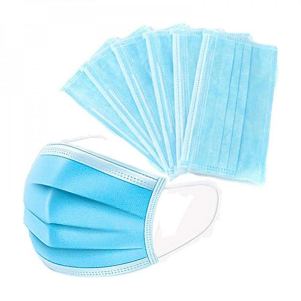 Blue Face Masks Protective Dust Pollution Barrier 50 Pieces