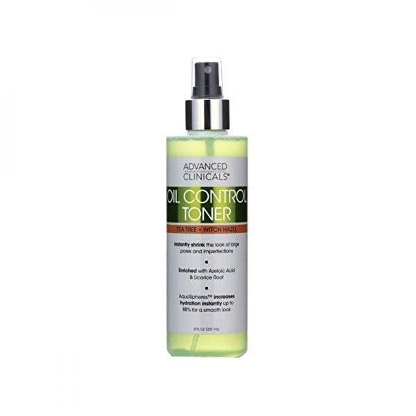 Witch Hazel Toner for Pores Tea Tree Oil Control Advanced Clinicals 237ml
