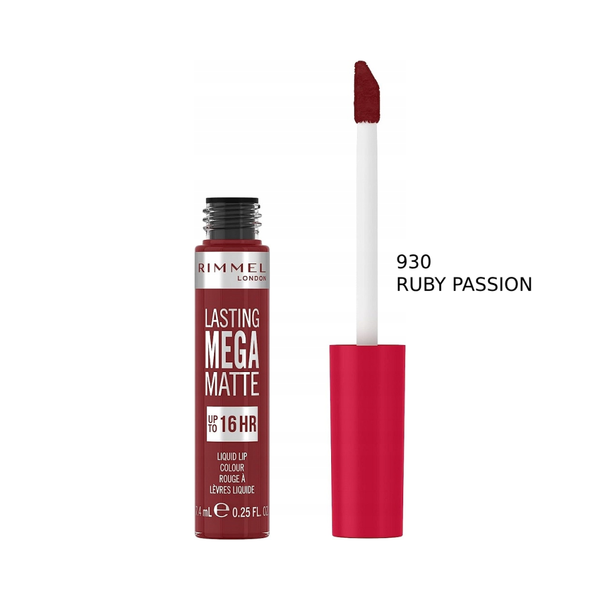 Rimmel London Lasting Mega Matte Liquid Lipstick, 930 Ruby Passion