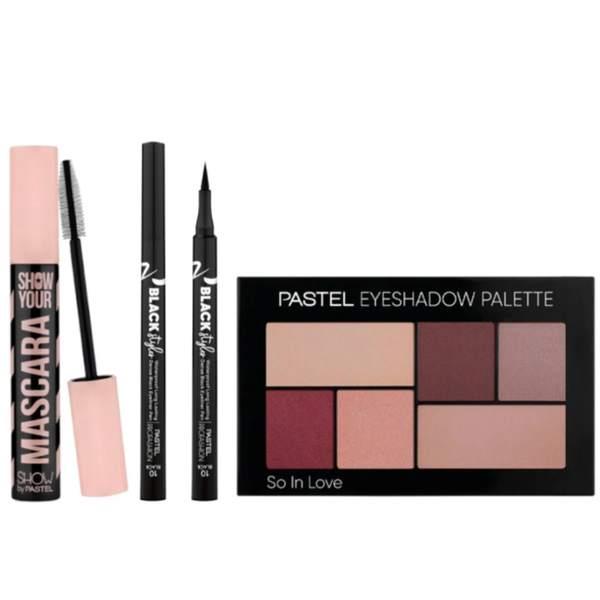 Pastel Winter Complete Eye Set - Eyeshadow Palette, Eyeliner, Mascara