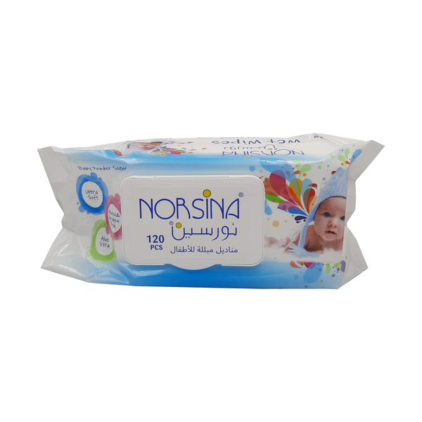 Norsina Baby Wipes, Alcohol-Free, Sensitive Skin, 120 Count
