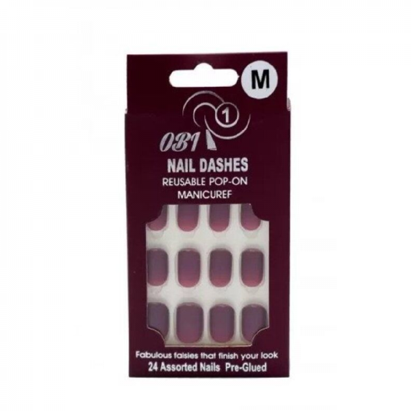 Ob1 Self-Adhesive Artificial Nails, Matte Finish, 24 Count