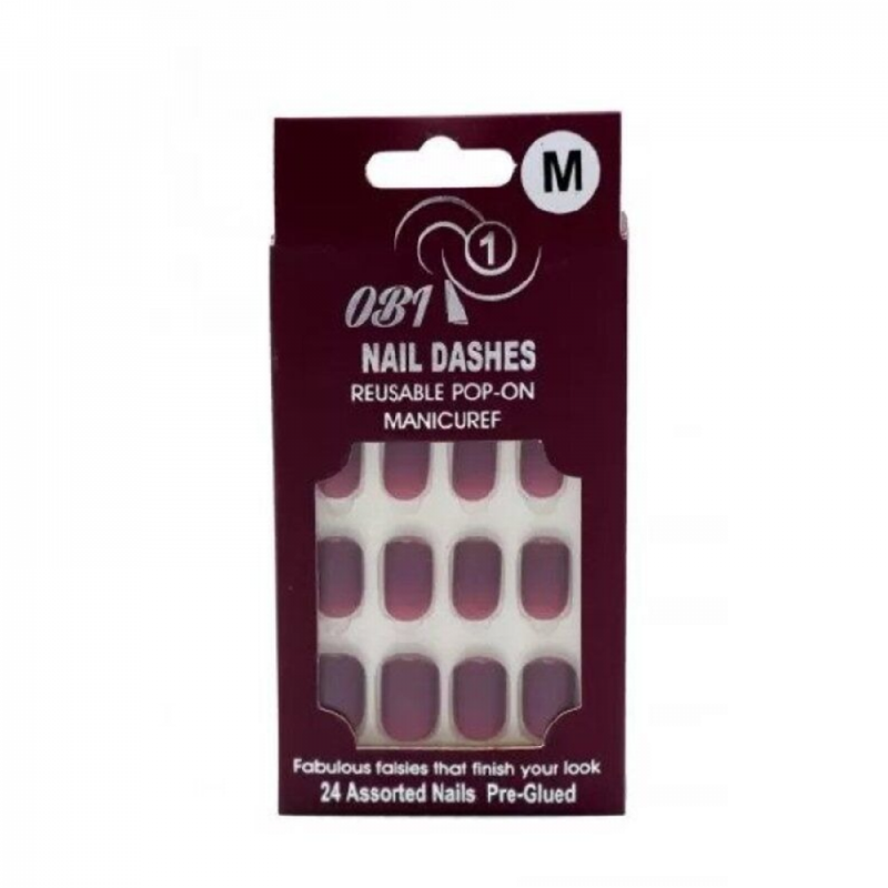 Ob1 Self-Adhesive Artificial Nails, Matte Finish, 24 Count