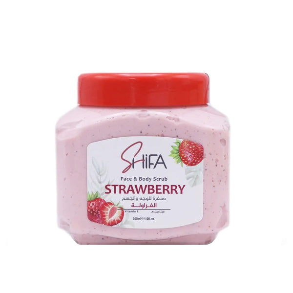 Shifa Strawberry Face and Body Scrub, Exfoliating Cleanser, 300ml