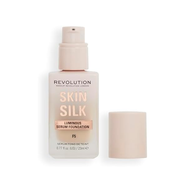 Revolution Makeup Skin Silk Serum Foundation F5 Light Golden 23ml Hyaluronic Acid