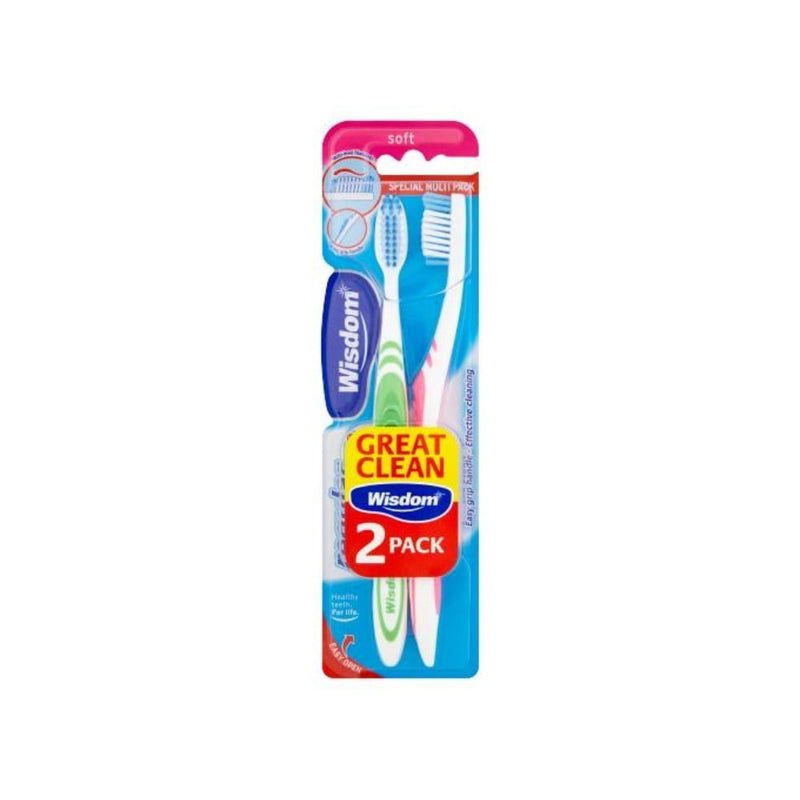 Wisdom Regular Plus Soft Toothbrush, 2-Pack, Gum Care