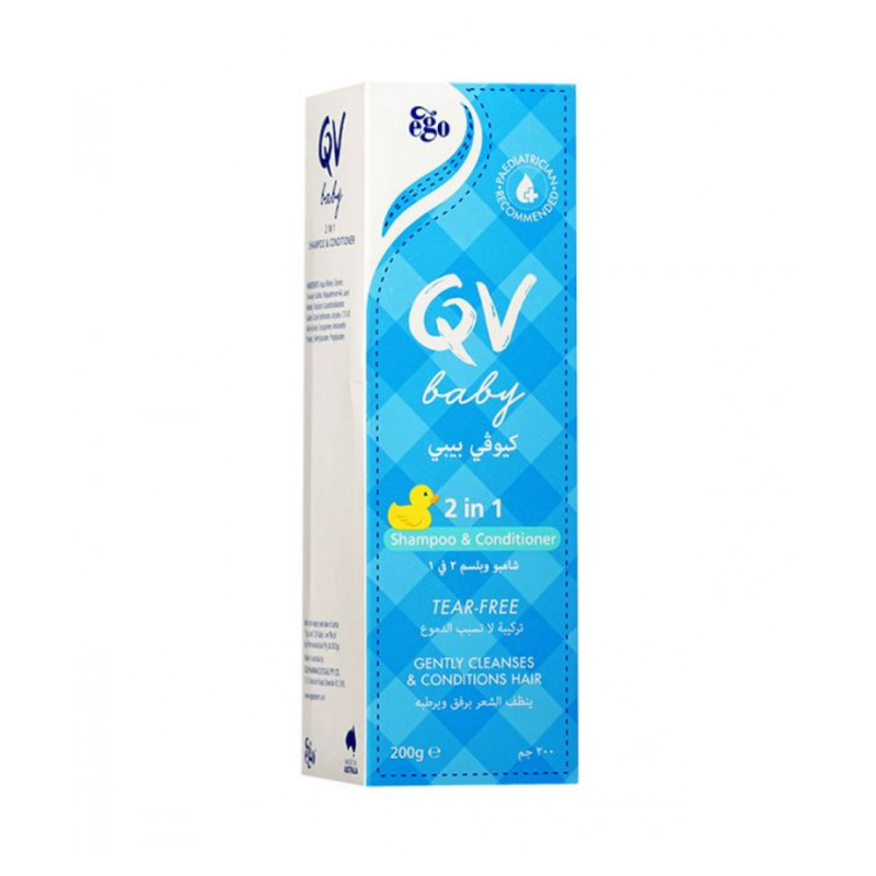 Qv Baby 2 in 1 Shampoo and Conditioner, Moisturizing, 200ml