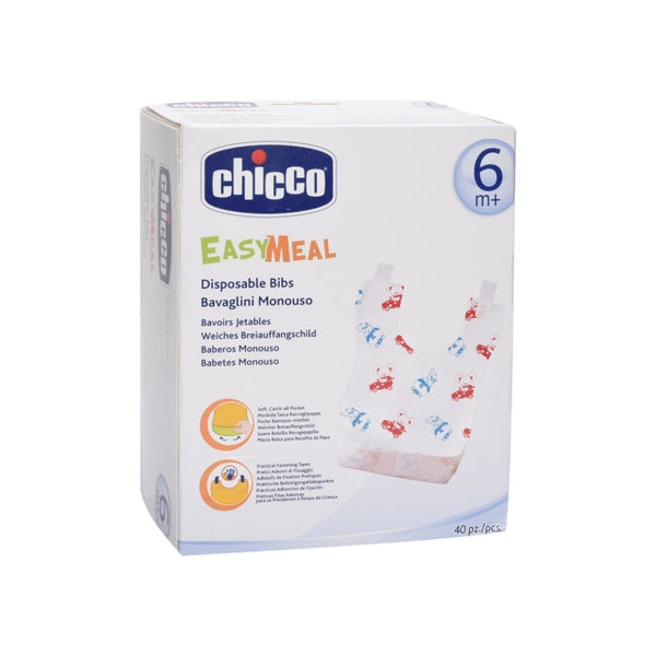 Chicco Disposable Baby Bibs, 40 Count, Adhesive Backing